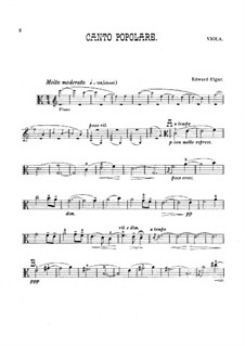 In the South (Alassio). Concert Overture, Op.50: Canto popolare, for viola and piano by Edward Elgar