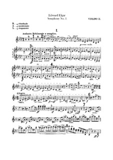 Symphony No.1 in A Flat Major, Op.55: Violin II part by Edward Elgar