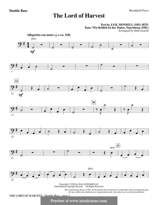 The Lord of Harvest (arr. John Leavitt): Double Bass part by Unknown (works before 1850)