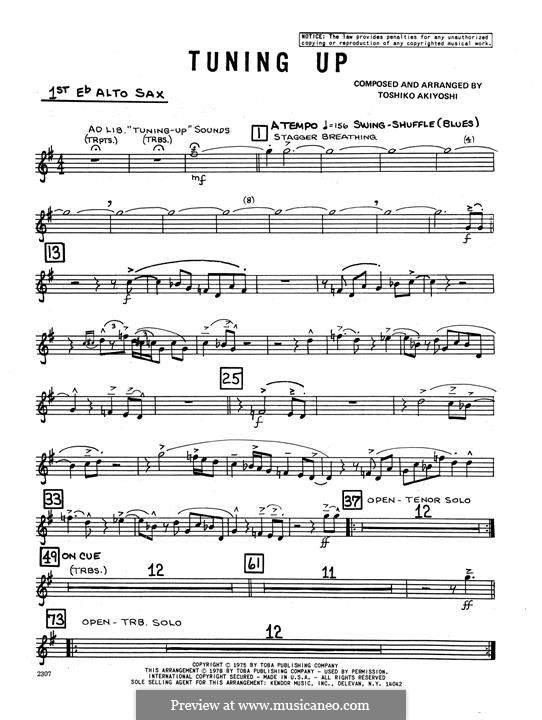 Tuning Up: 1st Eb Alto Saxophone part by Toshiko Akiyoshi