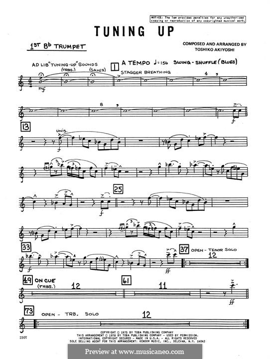 Tuning Up: 1st Bb Trumpet part by Toshiko Akiyoshi