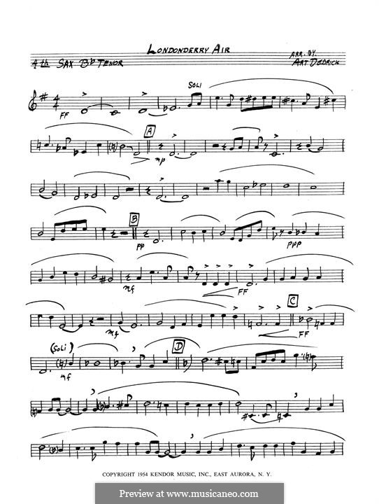 Jazz Ensemble version: 2nd Bb Tenor Saxophone part by folklore