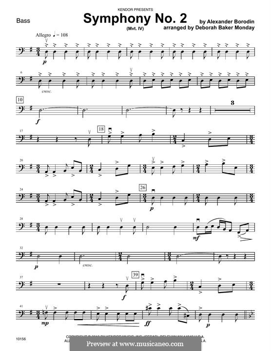 Symphony No.2 in B Minor: Movement IV – Bass part by Alexander Borodin