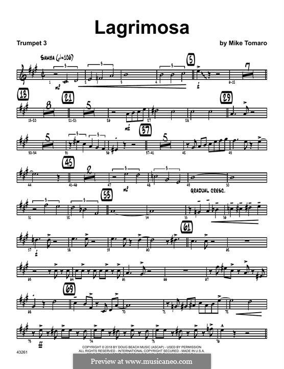 Lagrimosa: 3rd Bb Trumpet part by Mike Tomaro