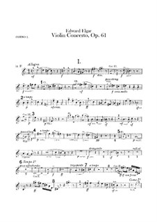 Concerto for Violin and Orchestra, Op.61: Frenh horns parts by Edward Elgar