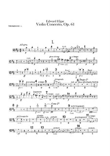 Concerto for Violin and Orchestra, Op.61: Trombones and tuba parts by Edward Elgar