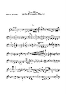 Concerto for Violin and Orchestra, Op.61: Violin II part by Edward Elgar