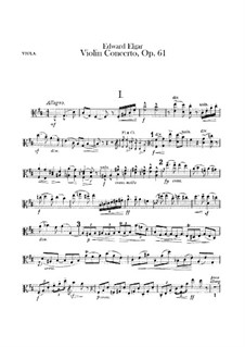 Concerto for Violin and Orchestra, Op.61: Viola part by Edward Elgar