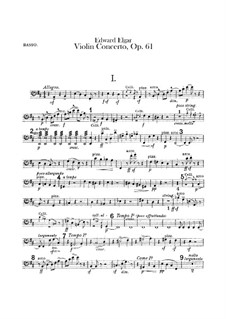 Concerto for Violin and Orchestra, Op.61: Double bass part by Edward Elgar