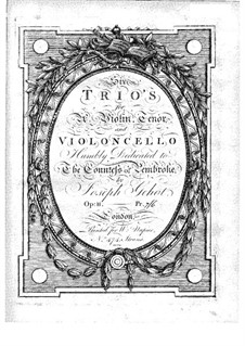 Six Trio Sonatas for Strings, Op.2: Violin part by Joseph Gehot