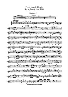 Symphony No.100 in G Major 'Militaire', Hob.I/100: Clarinets I-II parts by Joseph Haydn