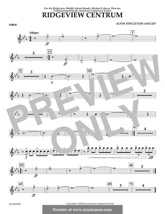 Ridgeview Centrum: Oboe part by Alvin Singleton