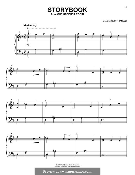 Storybook (from Christopher Robin): For piano by Geoff Zanelli