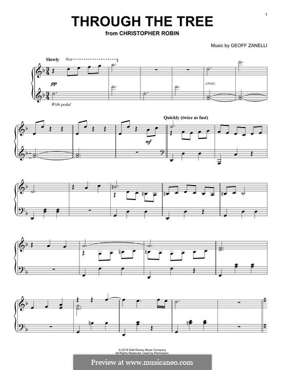 Through The Tree (from Christopher Robin): For piano by Geoff Zanelli