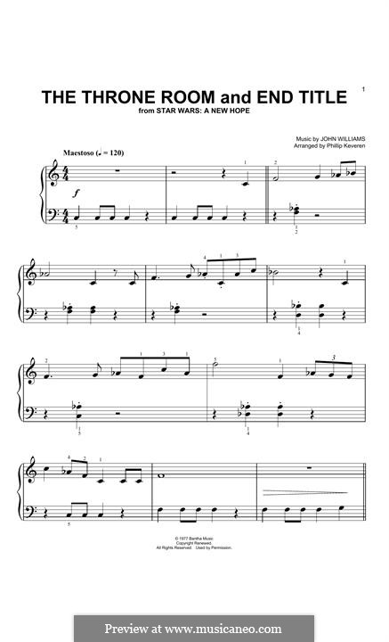 Throne Room and Finale: For piano by John Williams