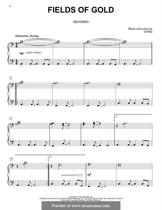 Fields of Gold: For piano by Sting