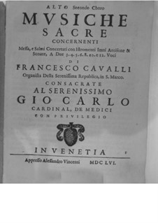 Musiche Sacre concernenti: Alto II part by Pietro Francesco Cavalli