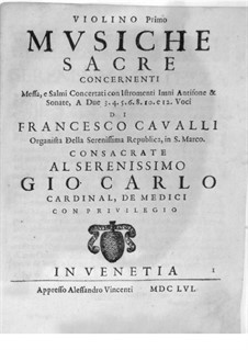 Musiche Sacre concernenti: Violin I part by Pietro Francesco Cavalli