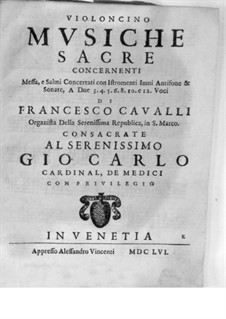 Musiche Sacre concernenti: Cello part by Pietro Francesco Cavalli