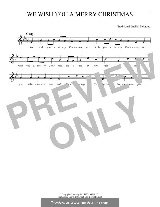 We Wish You a Merry Christmas: For flute by folklore