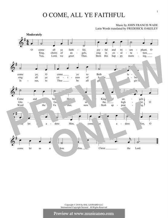 Instrumental version (Printable scores): For flute by John Francis Wade