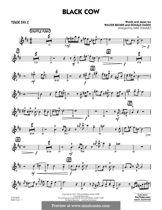 Black Cow (Steely Dan) by D. Fagen, W. Becker - sheet music on MusicaNeo