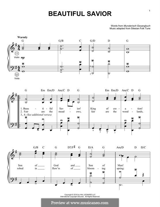 Beautiful Savior by folklore sheet music on MusicaNeo