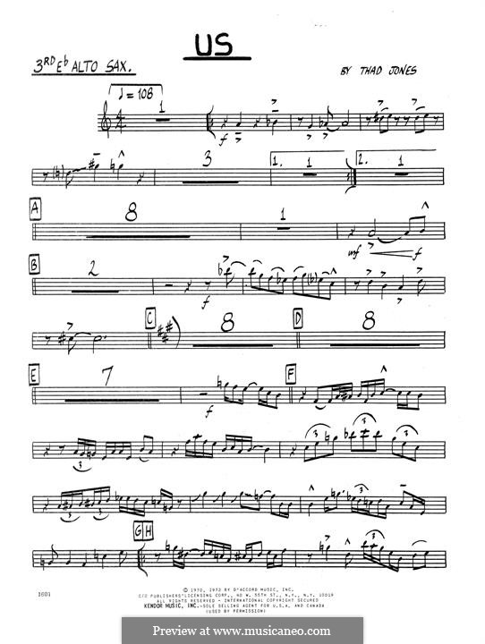 Us: 2nd Eb Alto Saxophone part by Thad Jones