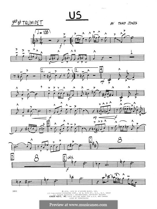 Us: 3rd Bb Trumpet part by Thad Jones