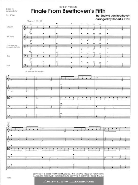 Movement IV: For strings – Full Score by Ludwig van Beethoven