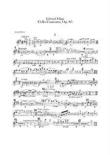 Concerto for Cello and Orchestra, Op.85: Flutes parts by Edward Elgar