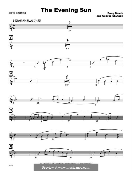 The Evening Sun: 2nd Bb Tenor Saxophone part by Doug Beach