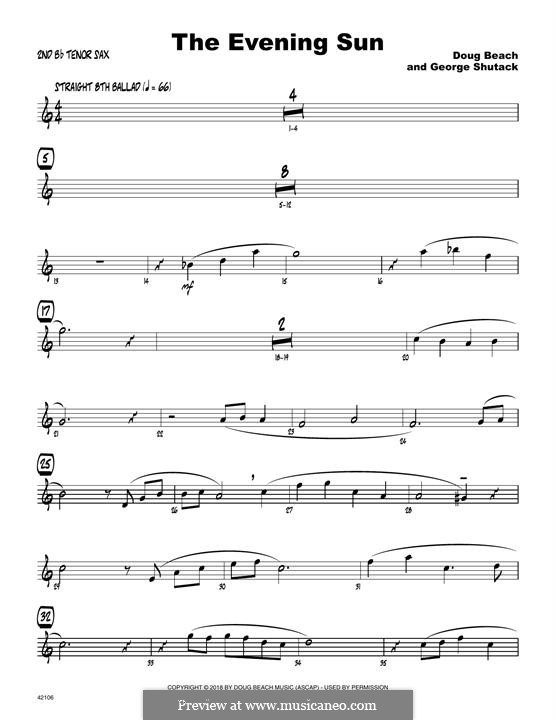 The Evening Sun: 2nd Bb Tenor Saxophone part by Doug Beach