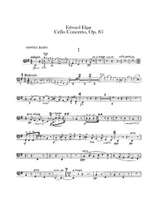 Concerto for Cello and Orchestra, Op.85: Double bass part by Edward Elgar