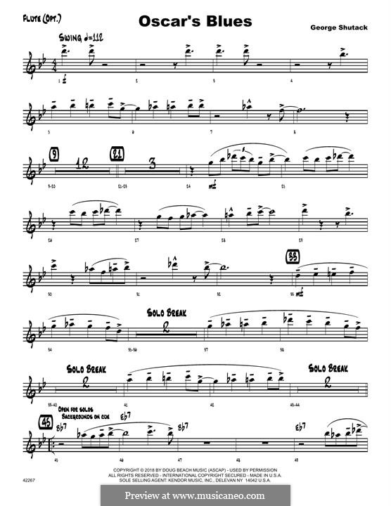 Oscar's Blues: Flute part by George Shutack