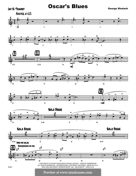 Oscar's Blues: 1st Bb Trumpet part by George Shutack