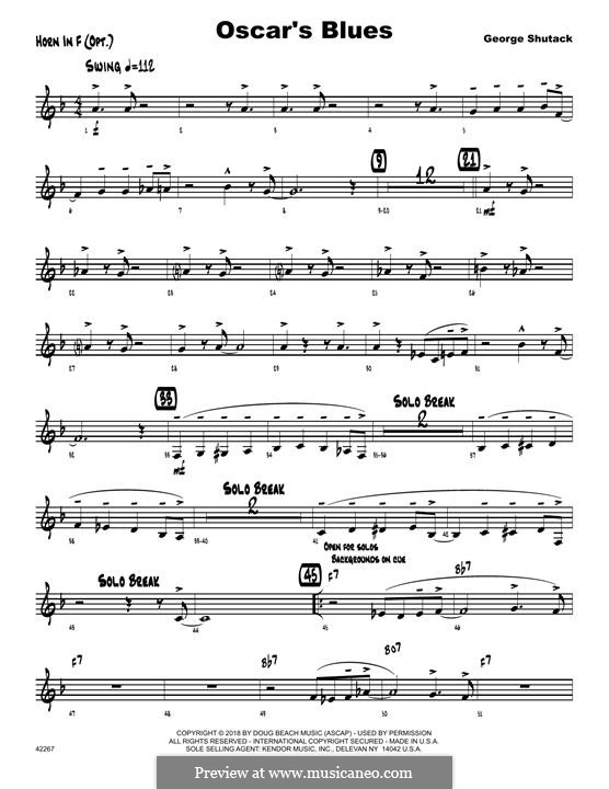 Oscar's Blues: Horn in F part by George Shutack