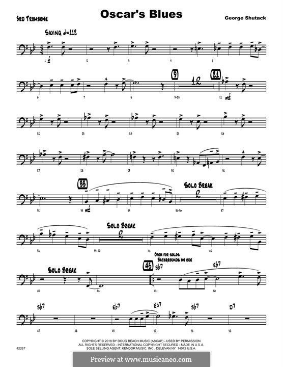 Oscar's Blues: 3rd Trombone part by George Shutack