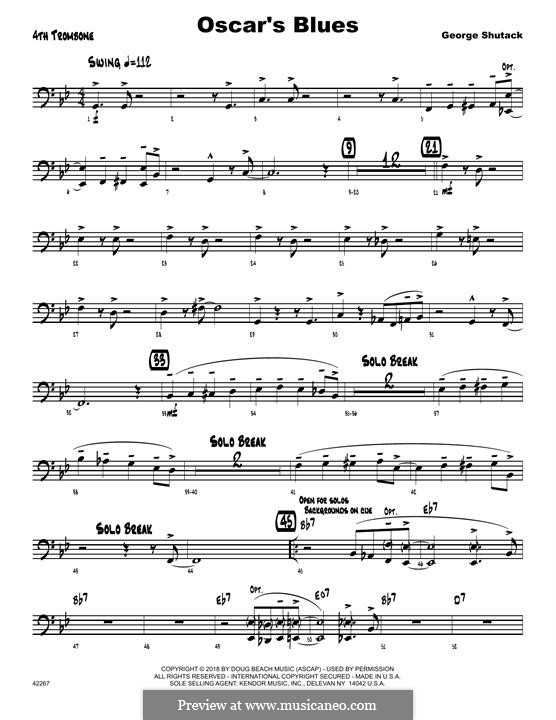 Oscar's Blues: 4th Trombone part by George Shutack