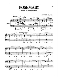 Rosemary: For piano by Edward Elgar
