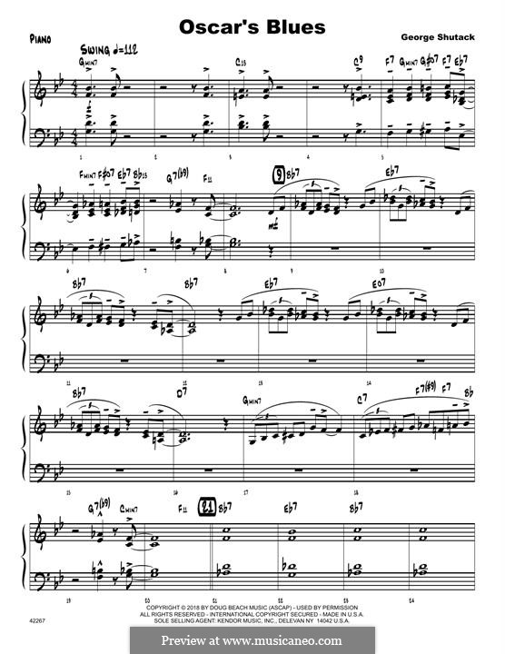 Oscar's Blues: Piano part by George Shutack