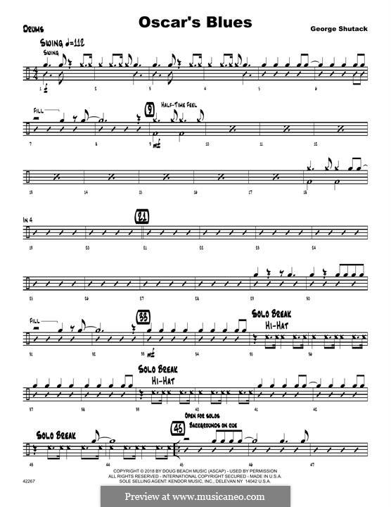 Oscar's Blues: Drum Set part by George Shutack