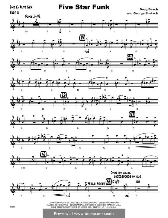 Five Star Funk: 2nd Eb Alto Saxophone part by Doug Beach