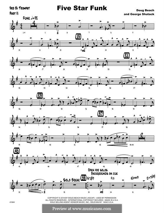 Five Star Funk: 3rd Bb Trumpet part by Doug Beach