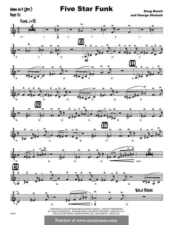 Five Star Funk: Horn in F part by Doug Beach