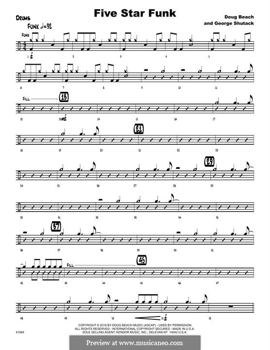 Five Star Funk: Drum Set part by Doug Beach
