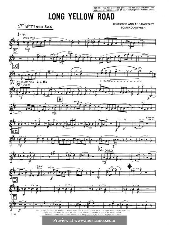 Long Yellow Road by T. Akiyoshi sheet music on MusicaNeo