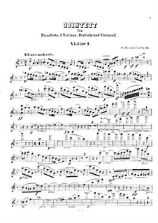 Piano Quintet No.1 in D Minor, Op.35: Parts by Friedrich Gernsheim