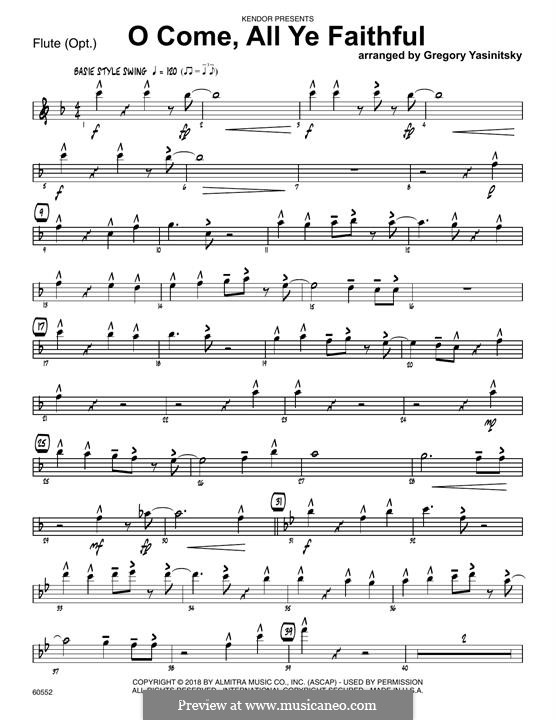 Jazz Ensemble version: Flute part by John Francis Wade