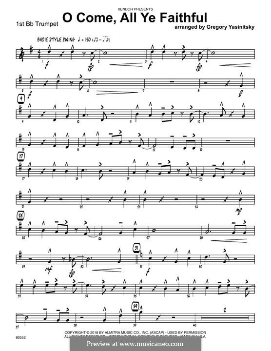 Jazz Ensemble version: 1st Bb Trumpet part by John Francis Wade